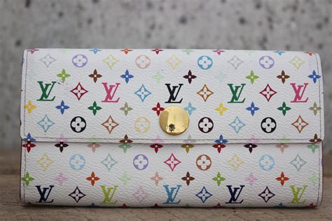 louis vuitton white multicolor wallet|louis vuitton sarah wallet.